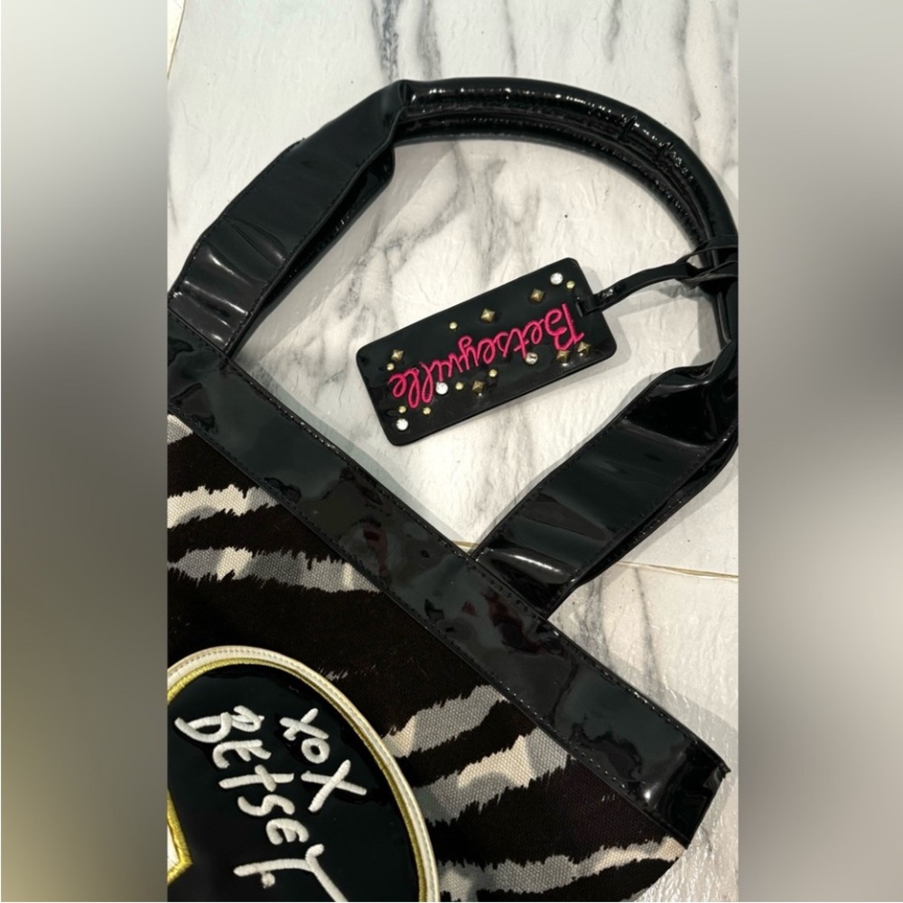 Betsyville Zebra Print Tote with Black Handles - Picture 5 of 7